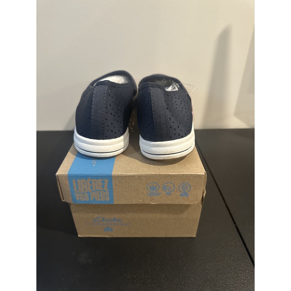 Clarks Cloudsteppers Breeze Emily Navy Marine Slip On Loafers Womens 10 M NEW - Picture 3 of 11